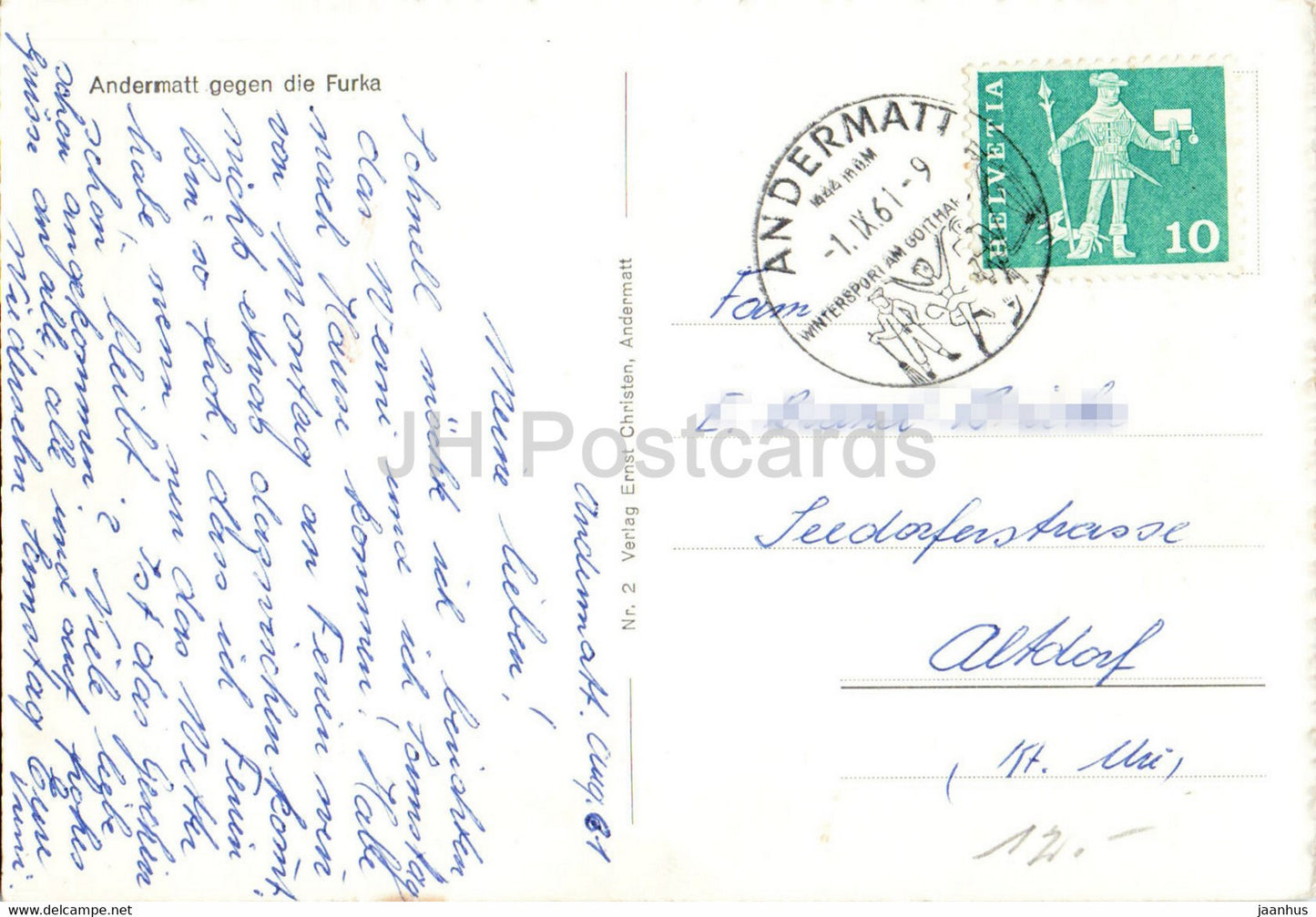 Andermatt gegen die Furka - 2 - 1961 - Switzerland - used