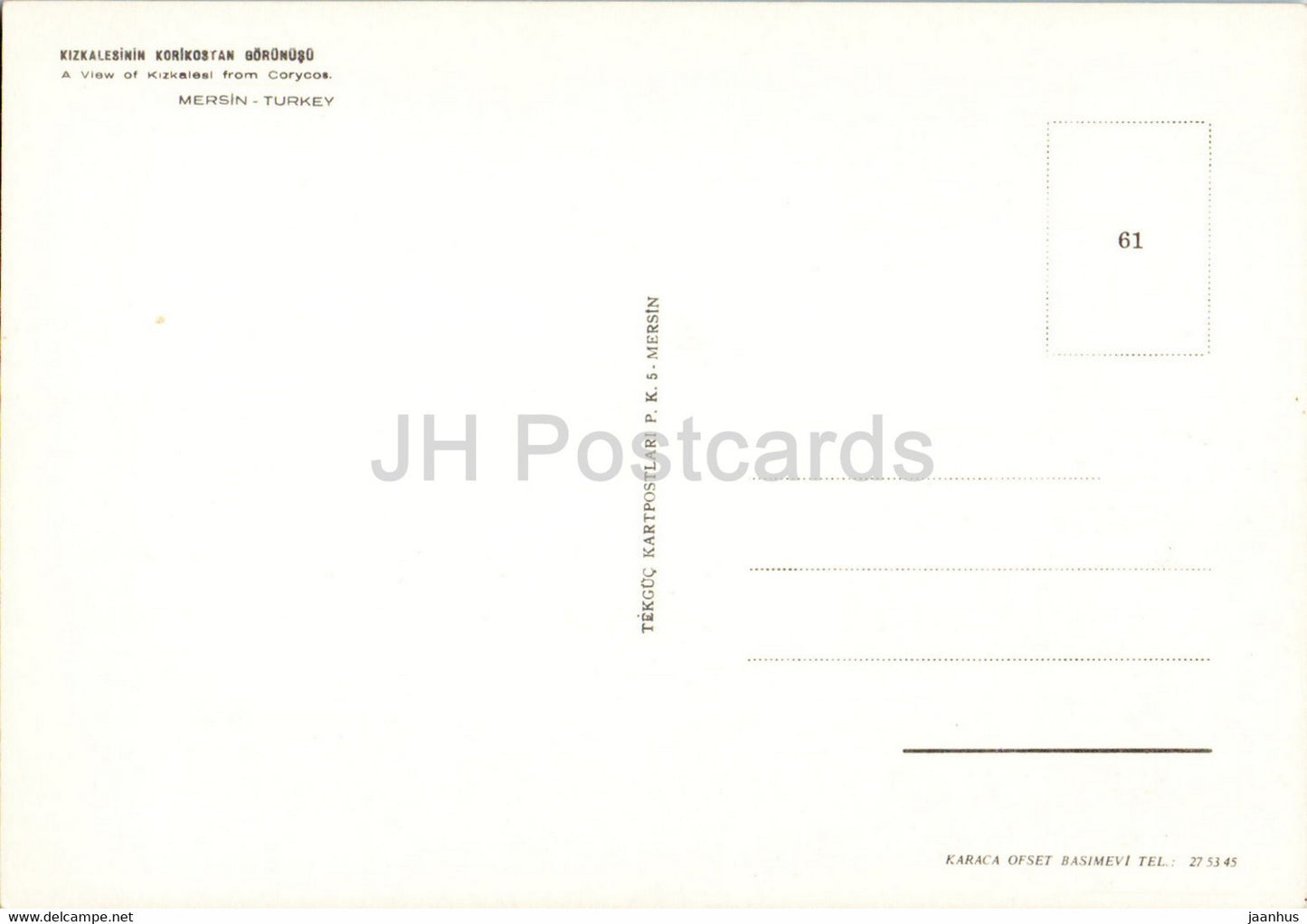 A view of Kizkalesi from Corycos - Turkey - unused