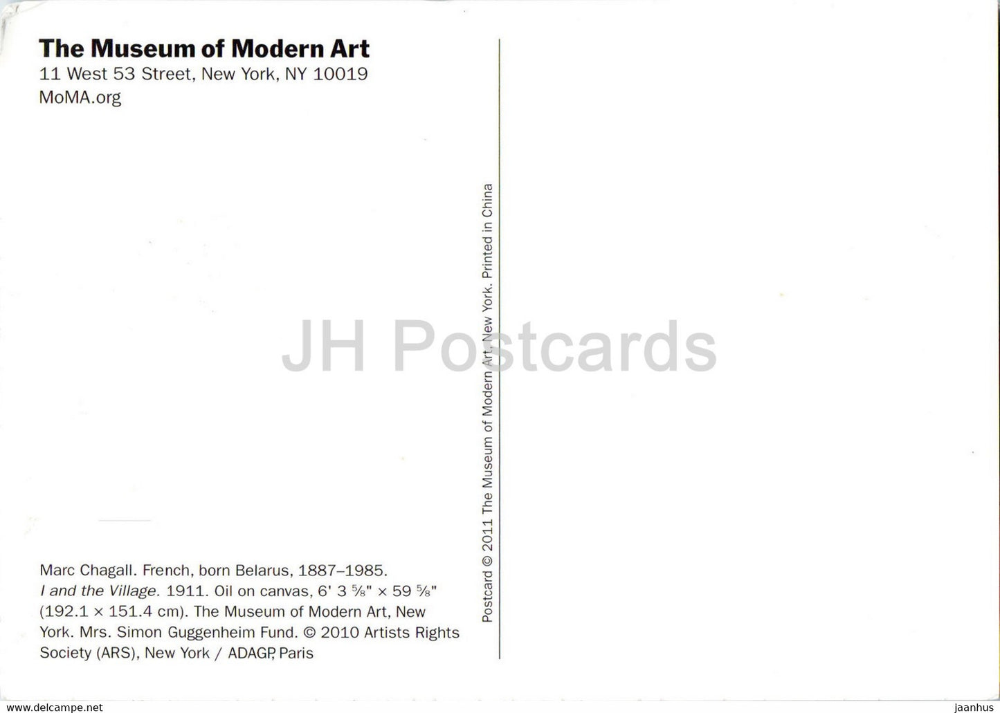 Gemälde von Marc Chagall – Ich und das Dorf – Französische Kunst – 2011 – USA – unbenutzt
