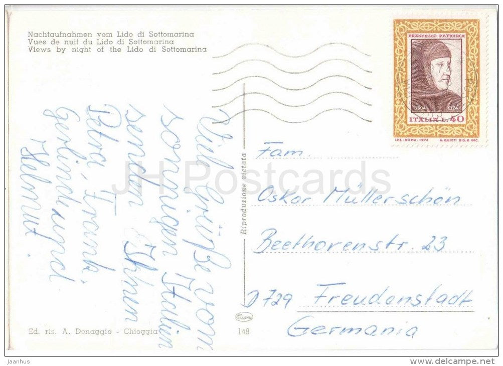 Notturni del Lido di Sottomarina - night - Venezia - Veneto - 148 - Italia - Italy - sent from Italy to Germany - JH Postcards