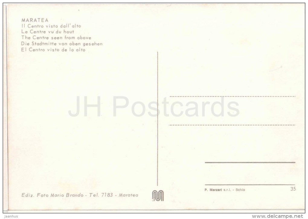 Il Centro visto dall´alto - the Centre - Maratea - Potenza - Basilicata - 35 - Italia - Italy - unused - JH Postcards
