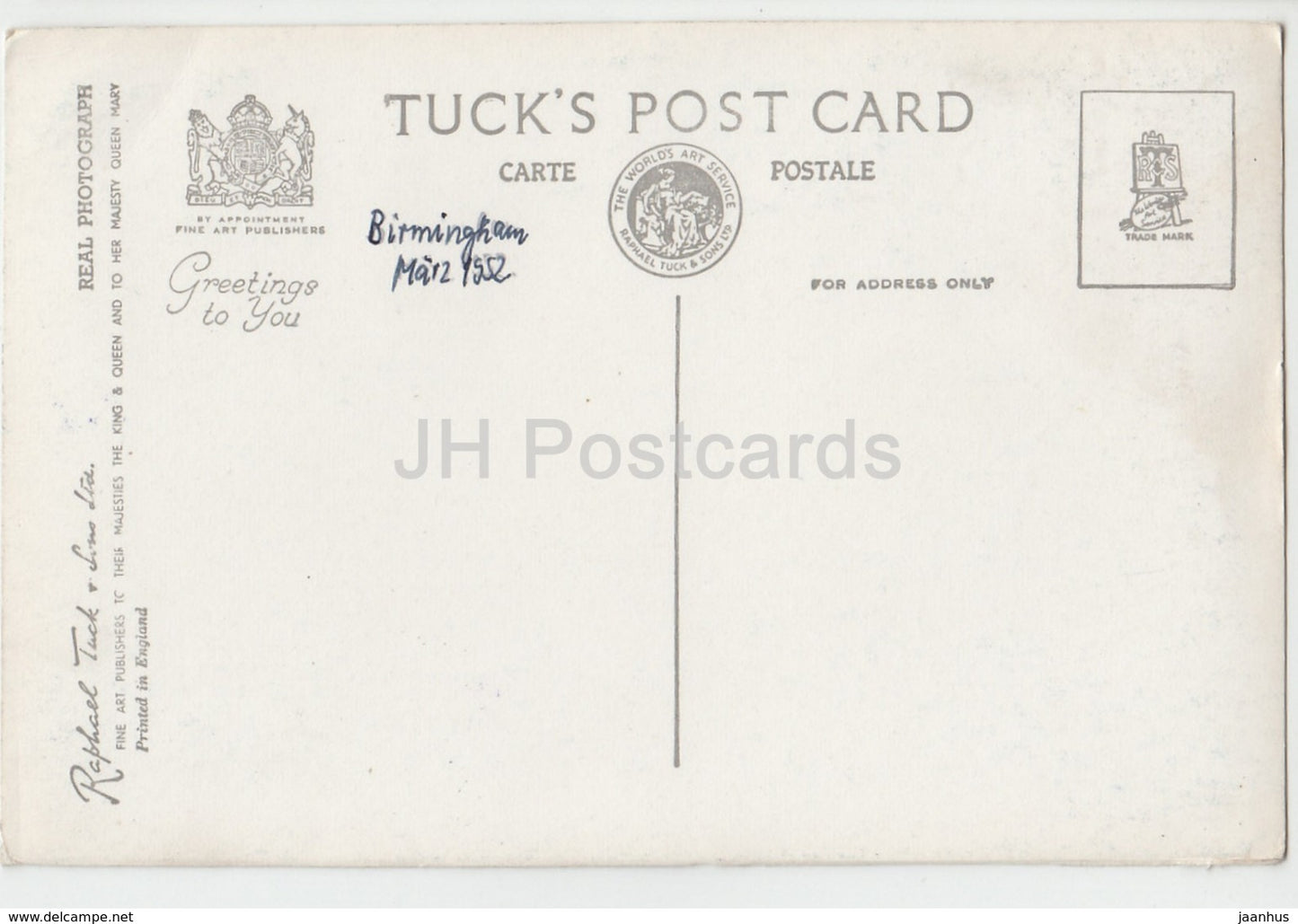 Birmingham - Chamberlain Place - BMH 22 - 1952 - United Kingdom - England - used
