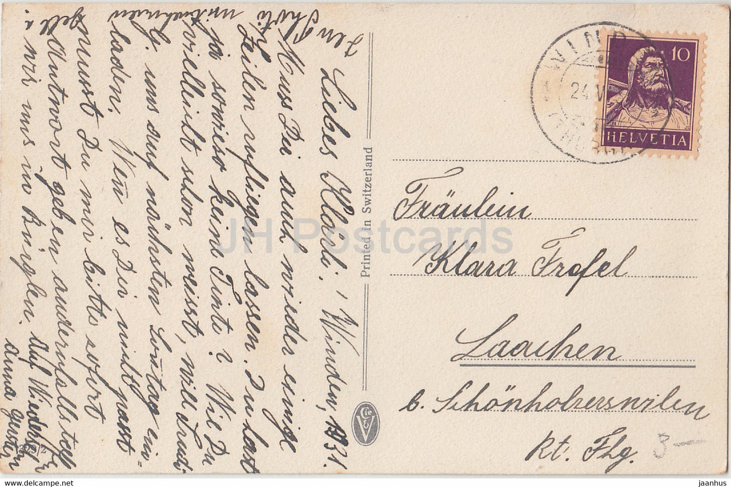 flowers - Illustration - A Wagner - old postcard - 1931 - Switzerland - used