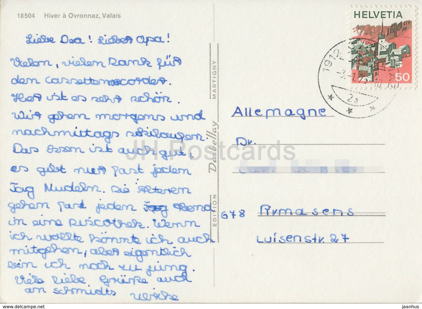 Hiver a Ovronnaz - Valais - 18504 - Suisse - 1975 - occasion