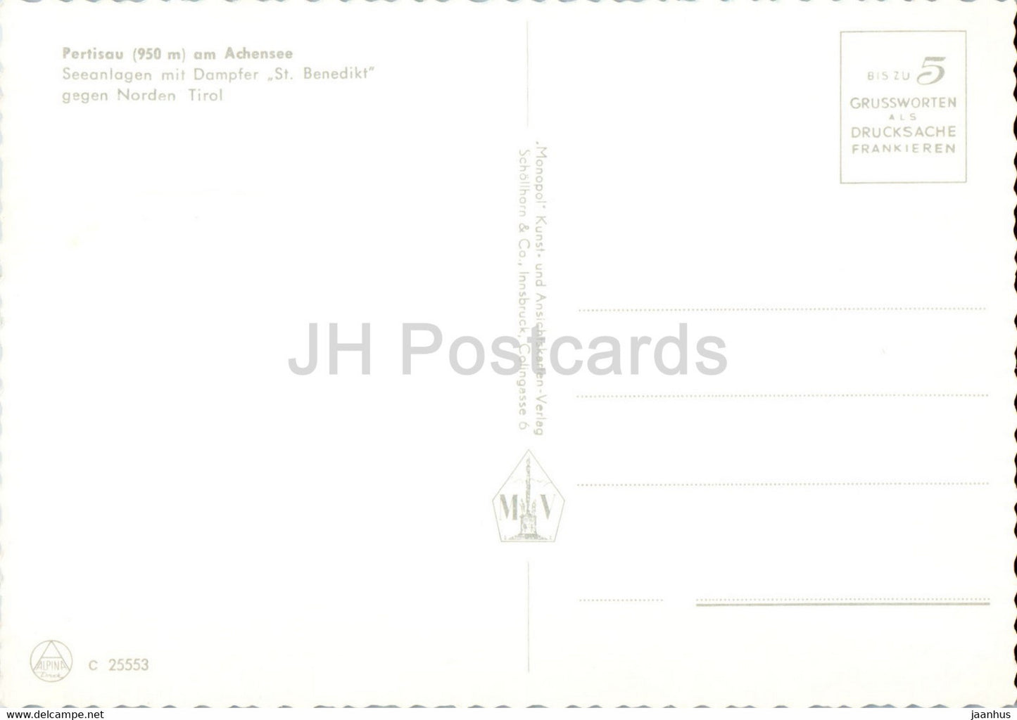 Pertisau am Achensee 950 m - Seeanlagen mit Dampfer St Benedikt gegen Norden Tirol - Tirol - Austria - unused