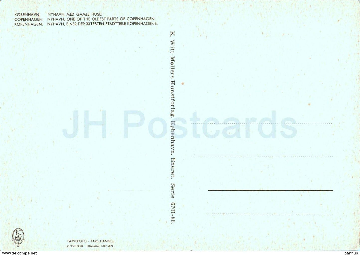 Copenhagen - Kobenhavn - Nyhavn med Gamle Huse - boat - Denmark - unused