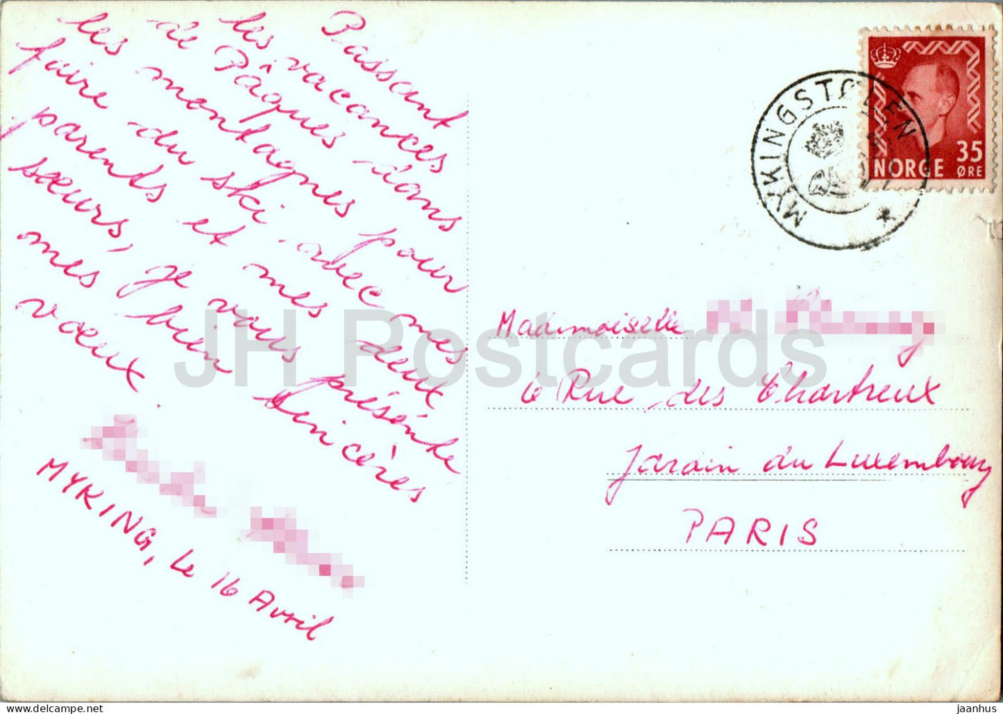 Fra Finse - carte postale ancienne - Norvège - occasion