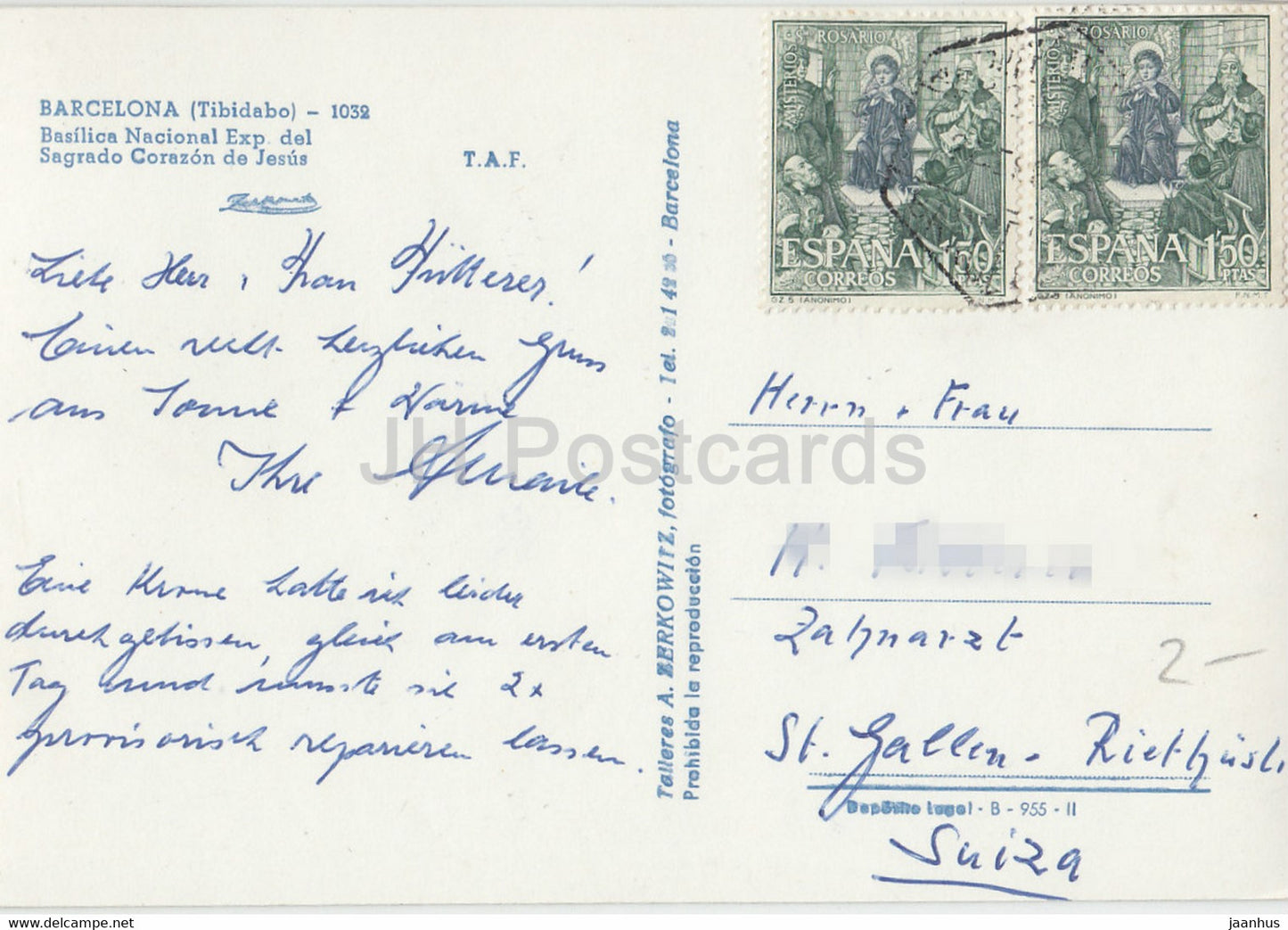 Barcelone - Tibidabo - Basilique Nacional Exp del Sagrado Corazon de Jesus - cathédrale - Espagne - occasion