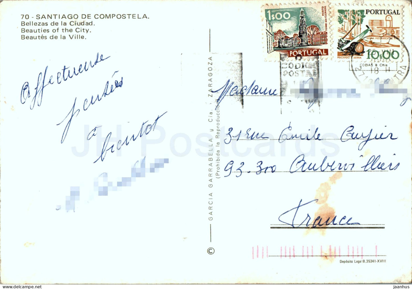 Saint Jacques de Compostelle - Bellezas de la Ciudad - Beautés de la ville - cathédrale - 70 - Espagne - utilisé