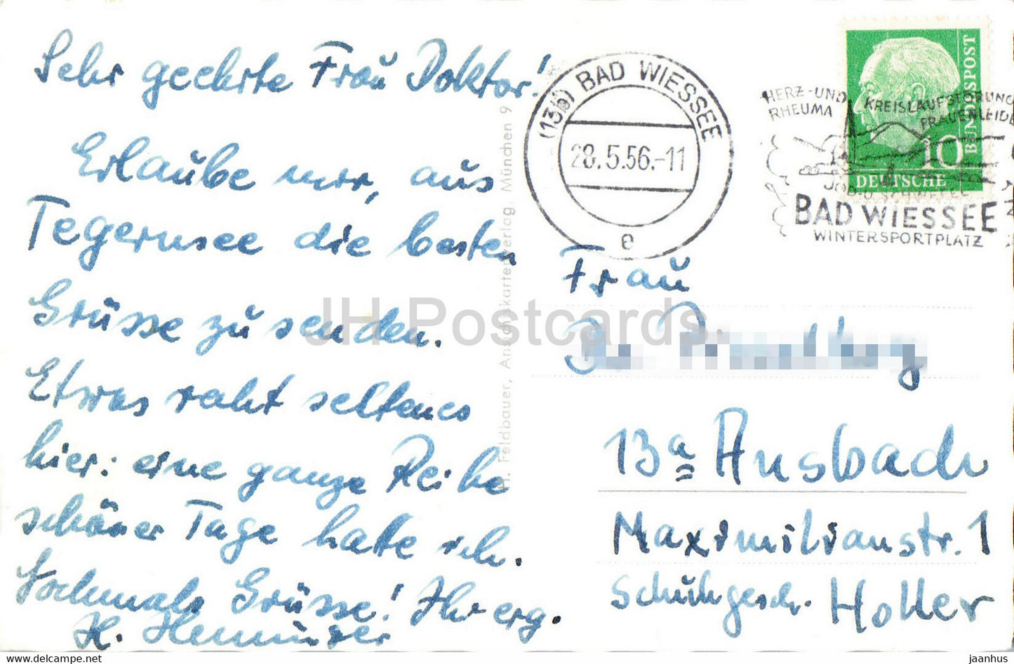 Bad Wiessee - Rottach Egern - carte postale ancienne - 1956 - Allemagne - utilisé