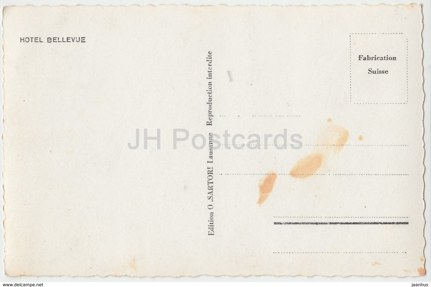 Simplon-Kulm 2010 m und Aletschhorn 4182 m - hotel Bellevue - 4673 - Switzerland - old postcard - unused