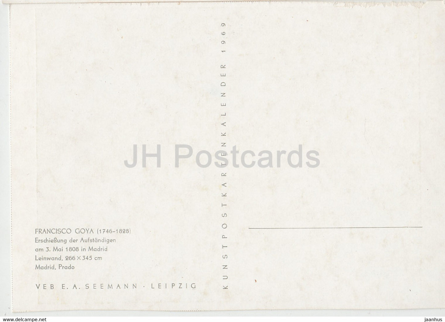 painting by Francisco Goya - Erschiessung der Aufstandigen am 3 Mai 1808 - Spanish art - 1969 -Germany DDR - unused