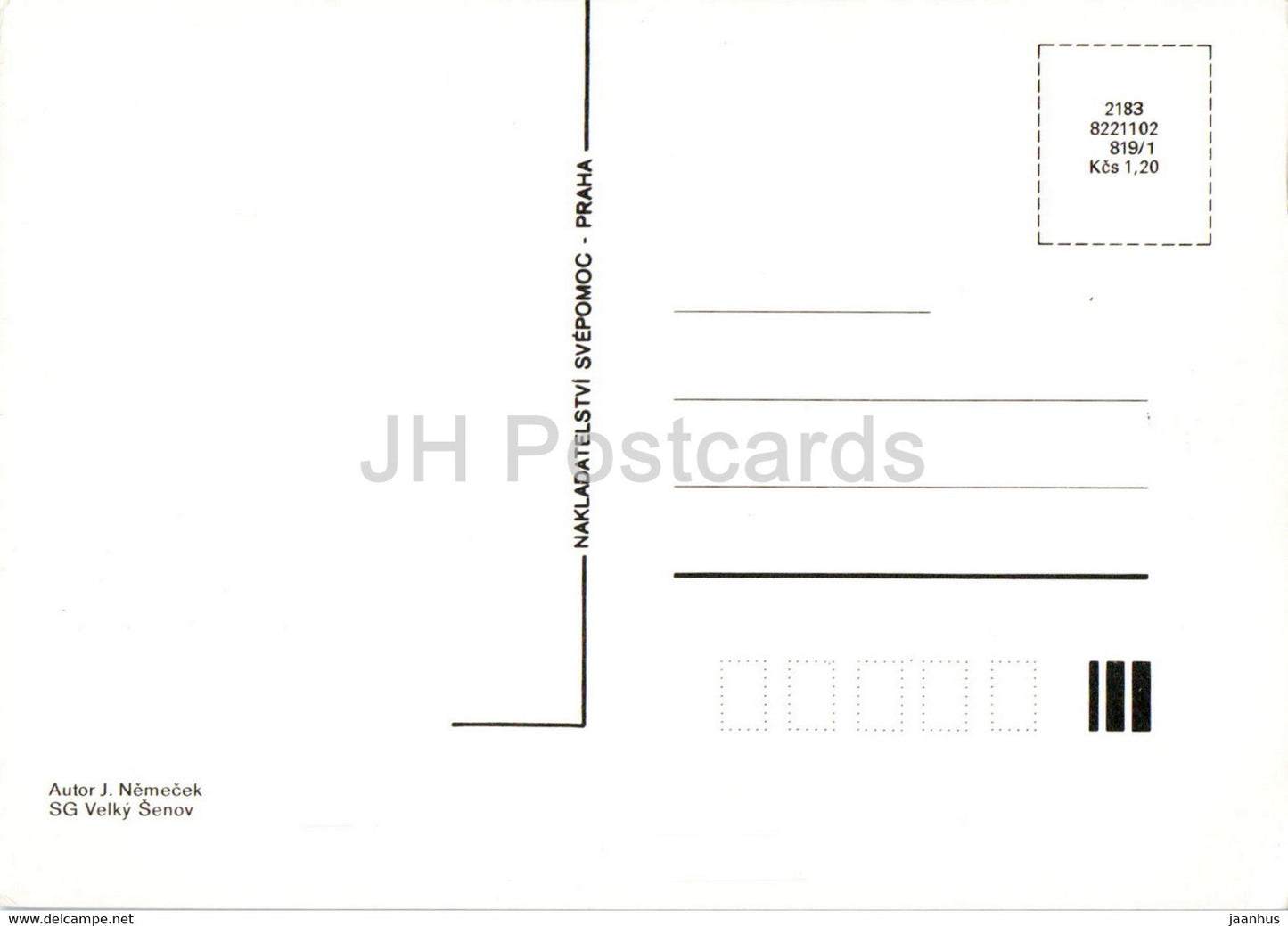 New Year Greeting Card by J. Nemecek - dog - gift - house - Czech Republic - unused