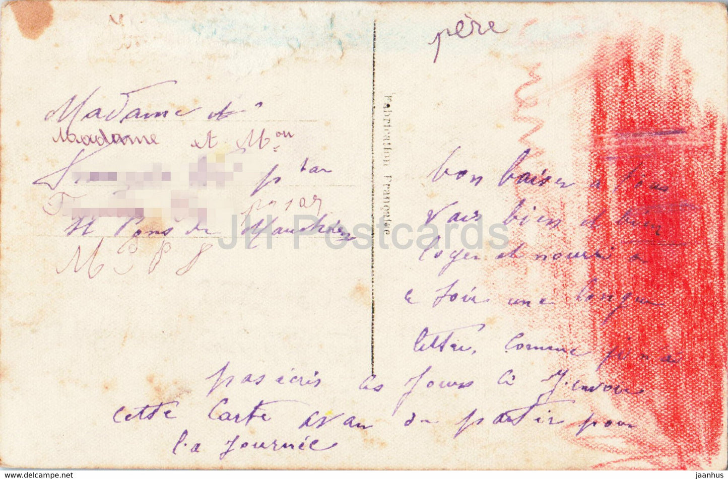 Tendre Amour - couple - DIX 894 - old postcard - France - used