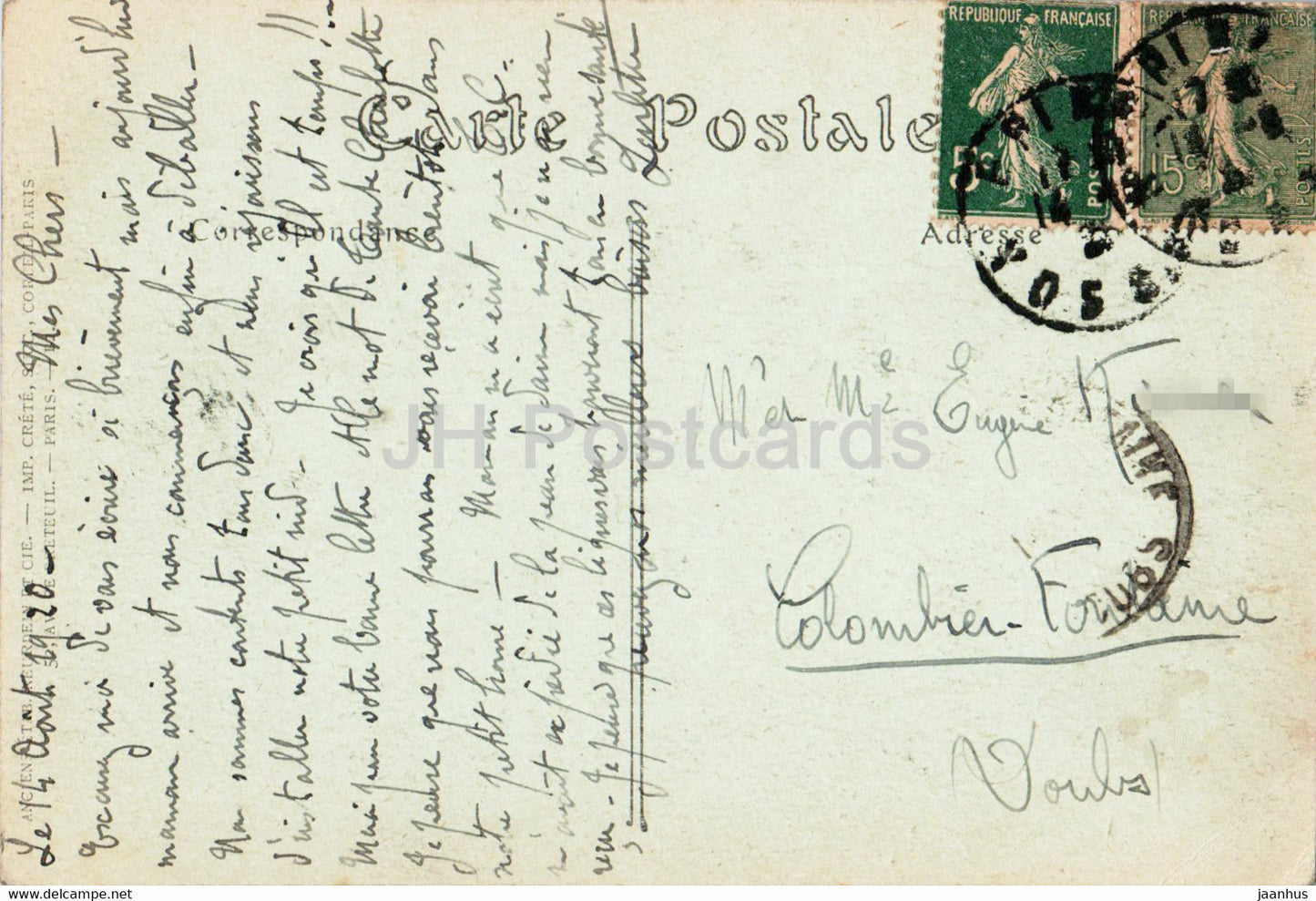 Panorama de Bussang - 46 - carte postale ancienne - 1920 - France - occasion