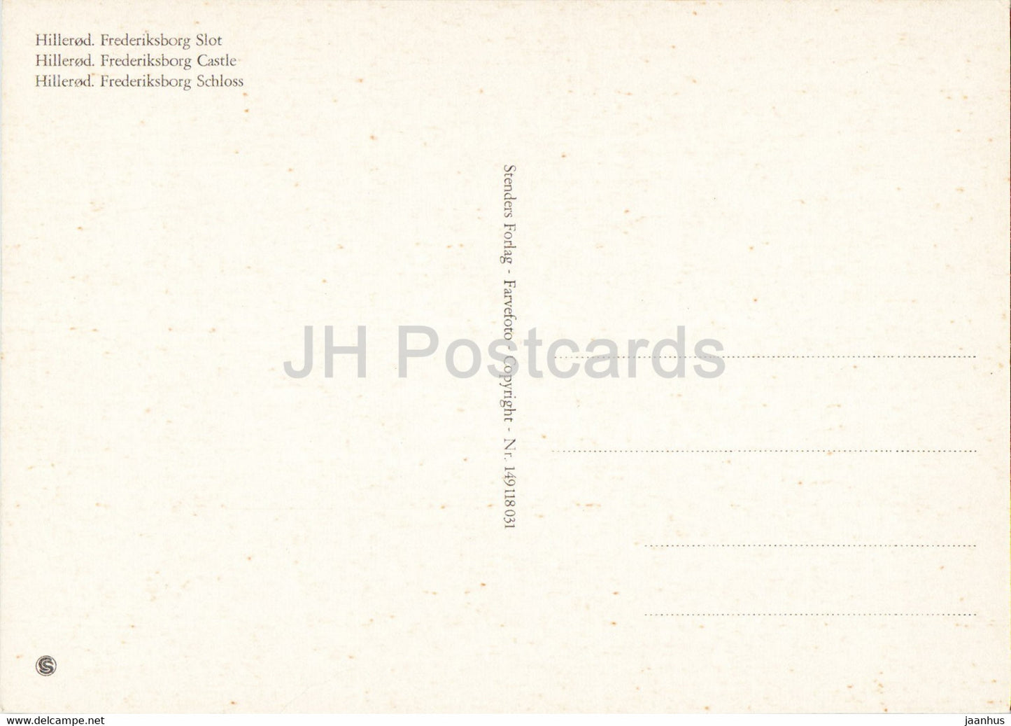 Hillerod - Schloss Frederiksborg - 149118031 - Dänemark - unbenutzt
