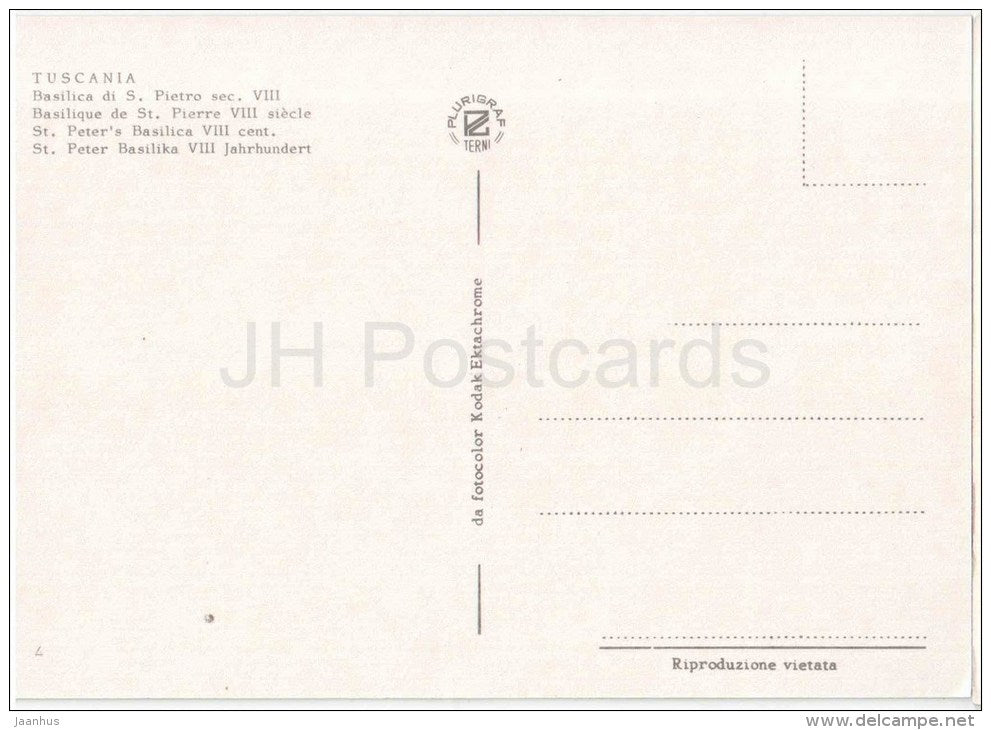 Basilica di S. Pietro - St Peter`s Basilica - Tuscania - Lazio - 4 - Italia - Italy - unused - JH Postcards