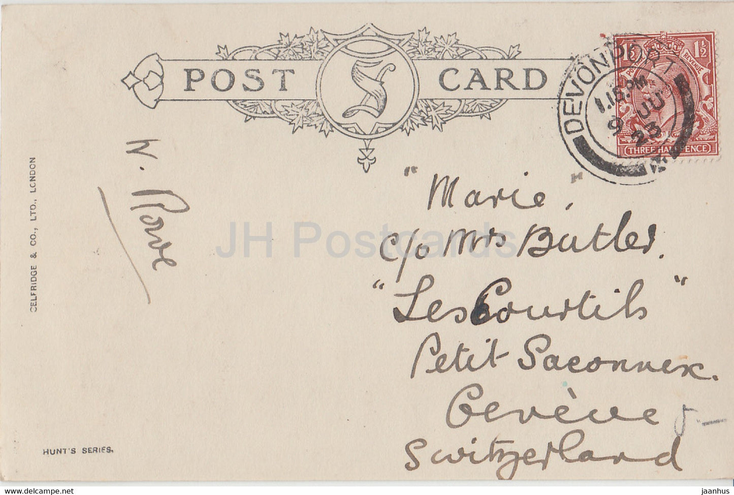 Londres - Piccadilly et Quadriga - voiture - bus - 20122 - carte postale ancienne - 1923 - Angleterre - Royaume-Uni - utilisé