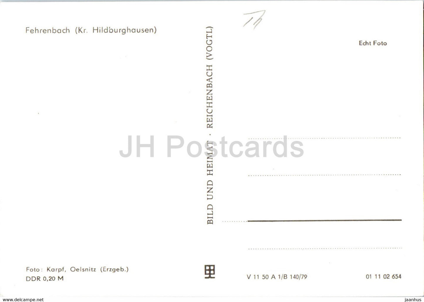 Fehrenbach - Kr Hildburghausen - Germany DDR - unused