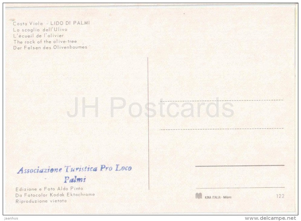 Lo Scoglio dell`Ulivo - beach - Lido di Palmi - Costa Viola - Reggio Calabria - Calabria - 122 - Italia - Italy - unused - JH Postcards