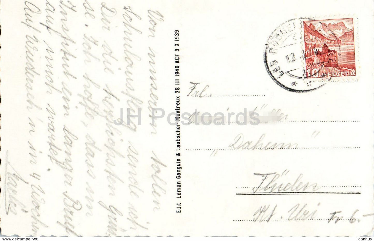 Lac Léman vu des Rochers de Naye - 280 - carte postale ancienne - Suisse - occasion