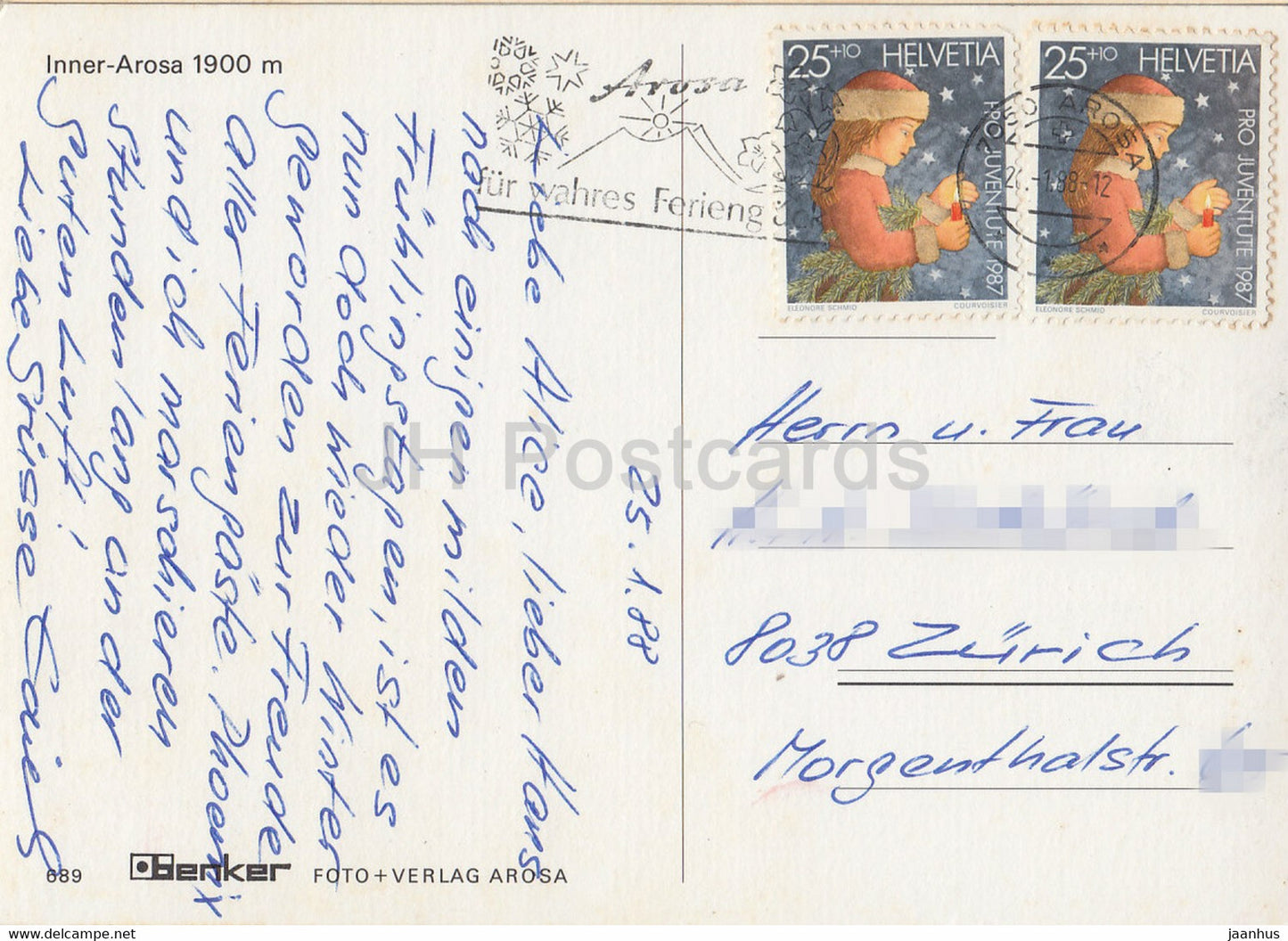 Inner Arosa 1900 m - 689 - 1988 - Suisse - occasion