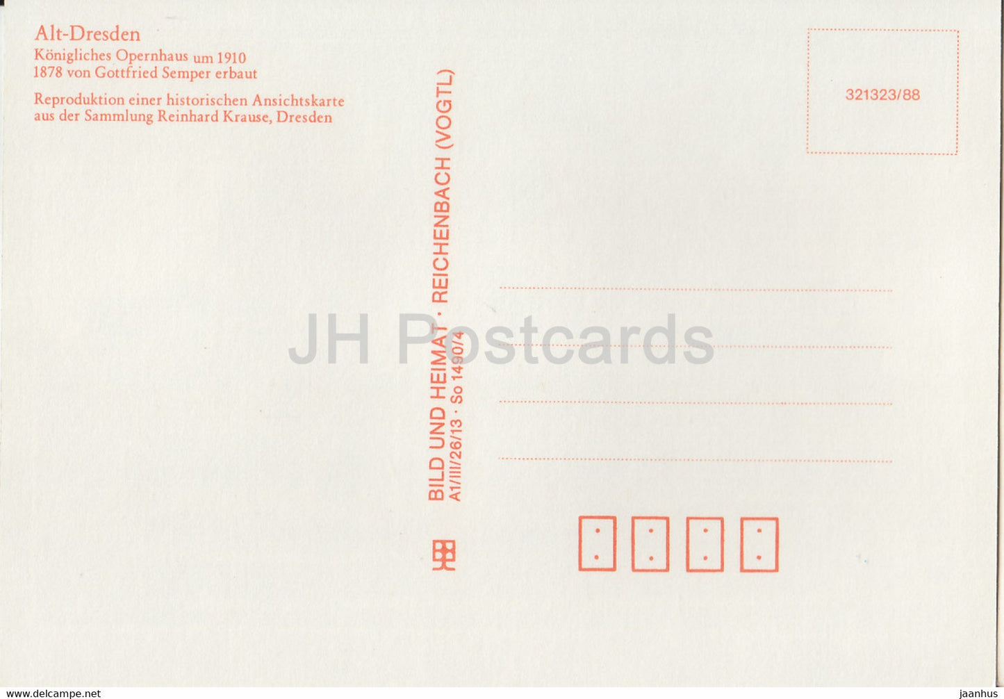 Dresde - Konigliches Opernhaus um 1910 - opéra - Reproduktion - Historische Ansichten - DDR Allemagne - inutilisé