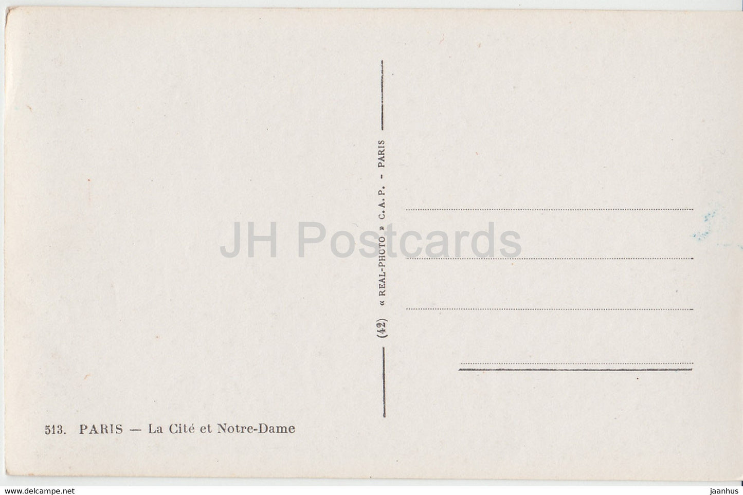 Paris - La Cite et Notre Dame - 513 - alte Postkarte - Frankreich - unbenutzt