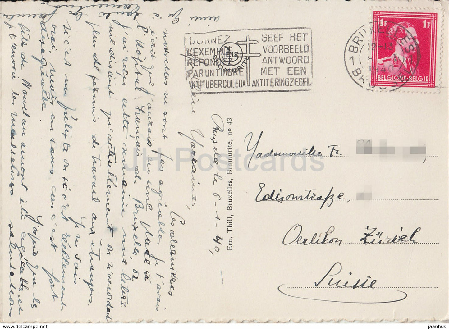 Bruxelles Laeken - Brussels - La Tour Japonaise - Japanese Tower - old postcard - 1940 - Belgium - used