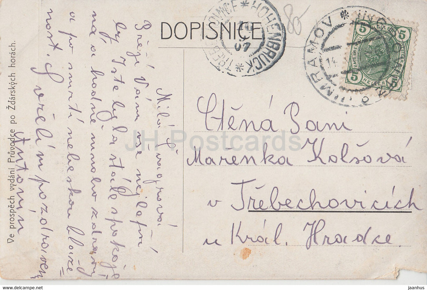 Pozdrav ze Zdarskych Hor - Jimramov od jihozapadu - alte Postkarte - 1907 - Tschechische Republik - gebraucht