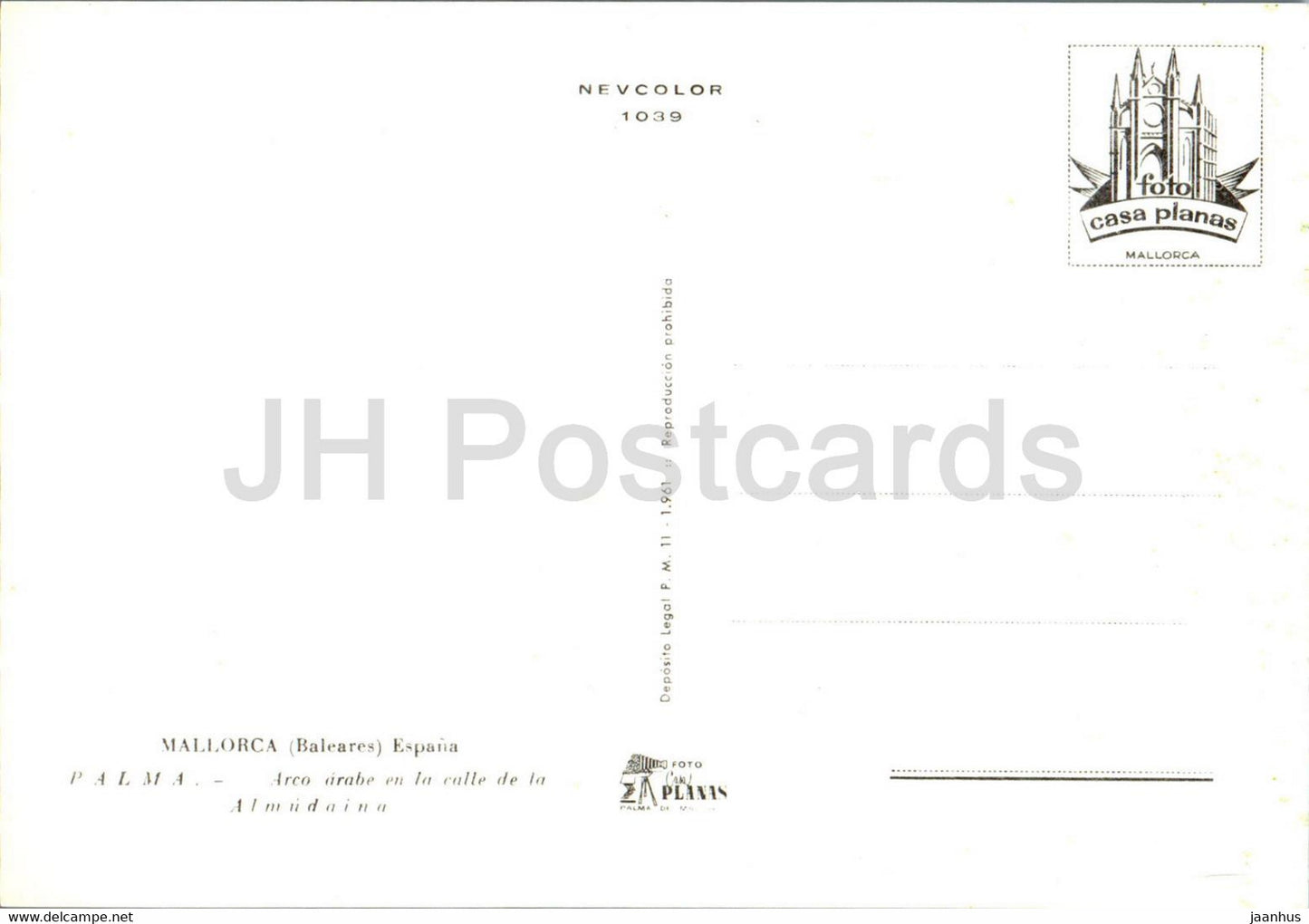 Palma - Arco arabe en la calle de la Almudaina - Mallorca - 1039 - Spain - unused