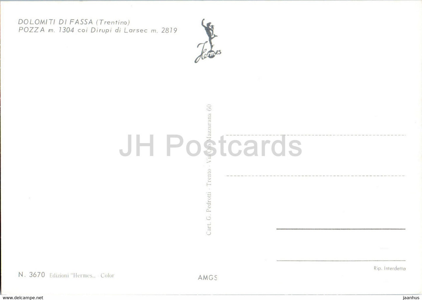 Dolomiti di Fassa - Pozza - Dirupi di Larsec - Italy - unused