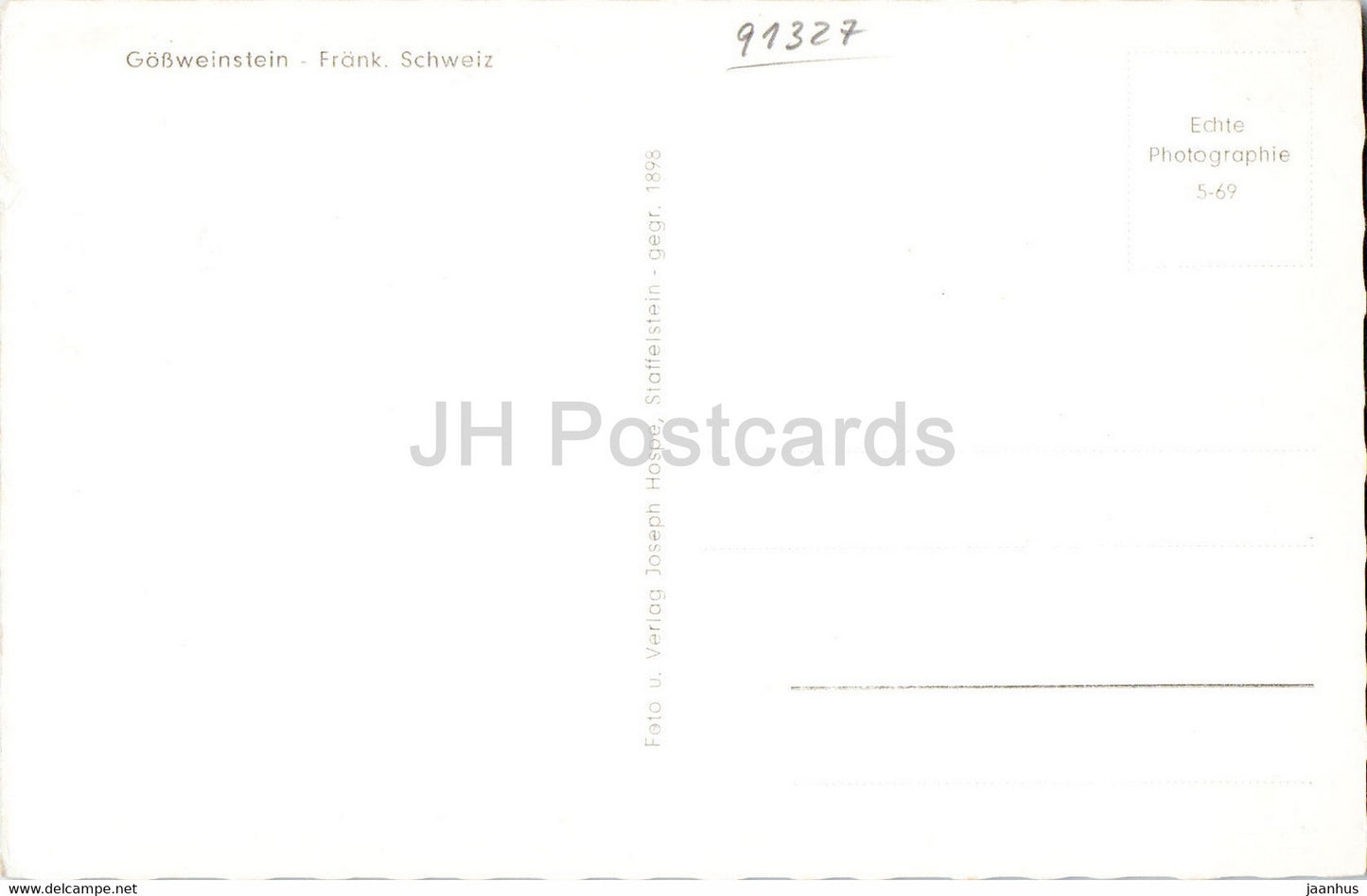 Gossweinstein - Frank Schweiz - carte postale ancienne - Allemagne - inutilisée