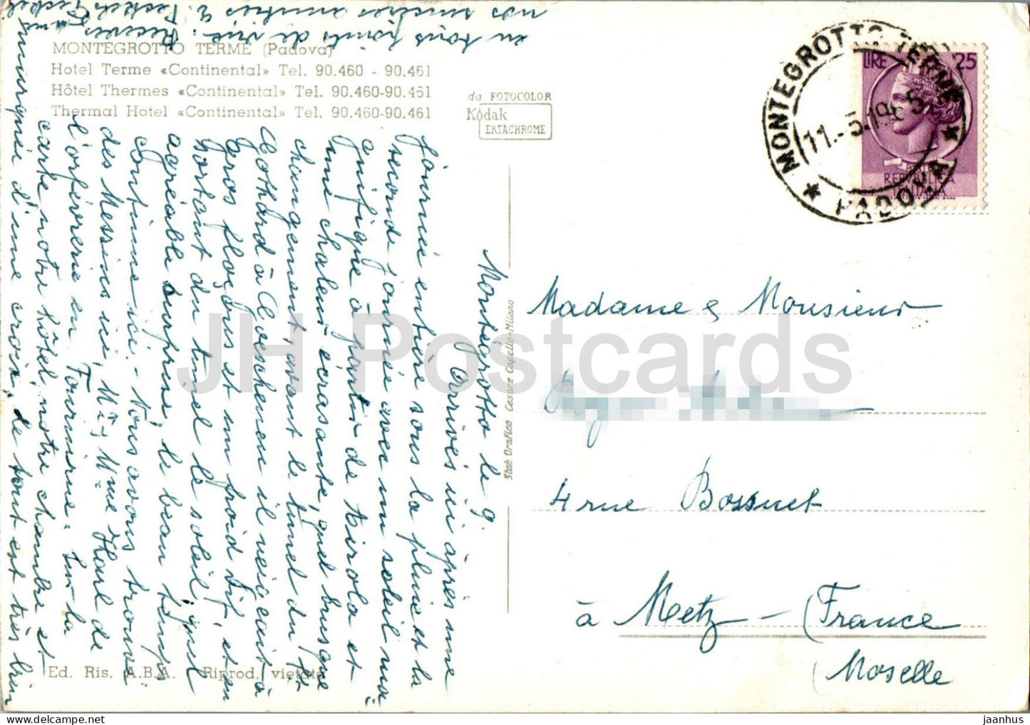 Montegrotto Terme - hotel Terme Continental - 1965 - Italy - used