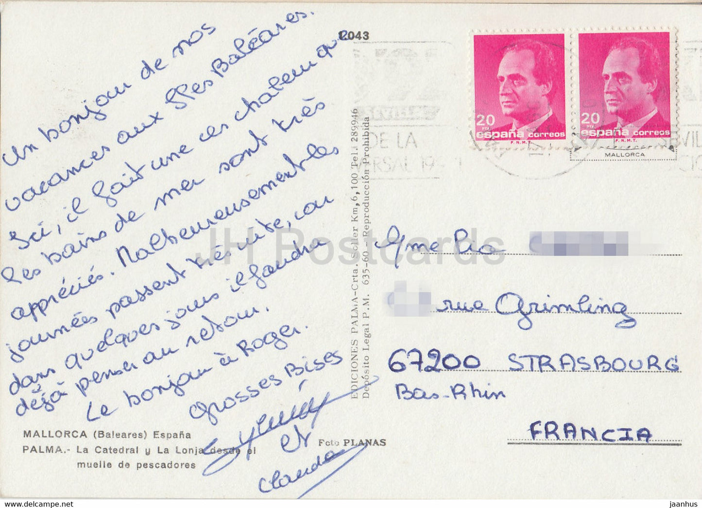 Palma de Mallorca - La Catedral y La Lonja desde el muelle de pescadores - boat - Spain - used