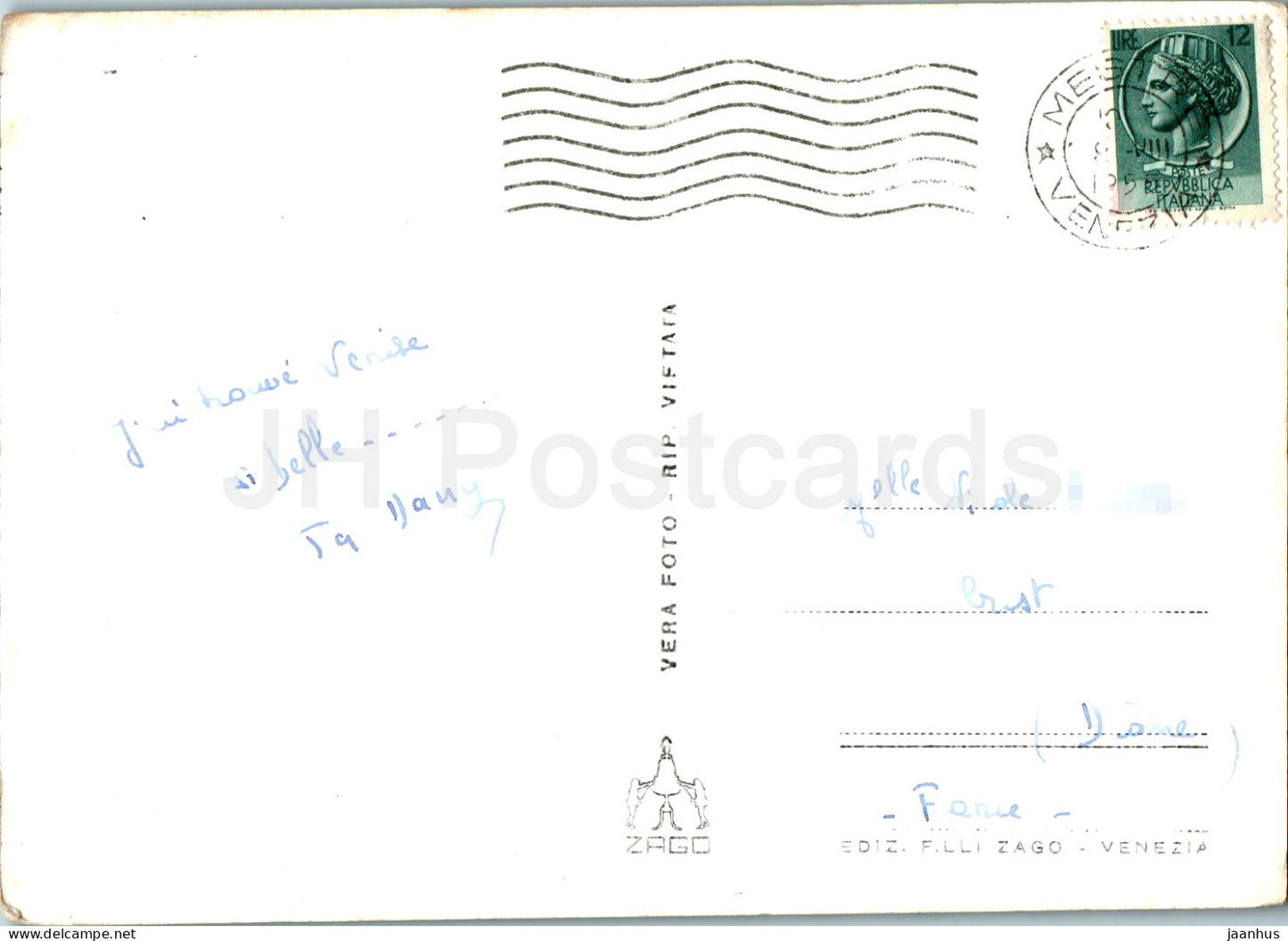 Venezia - Venice - Piazza e Chiesa S Marco - church - 159 - old postcard - 1955 - Italy - used