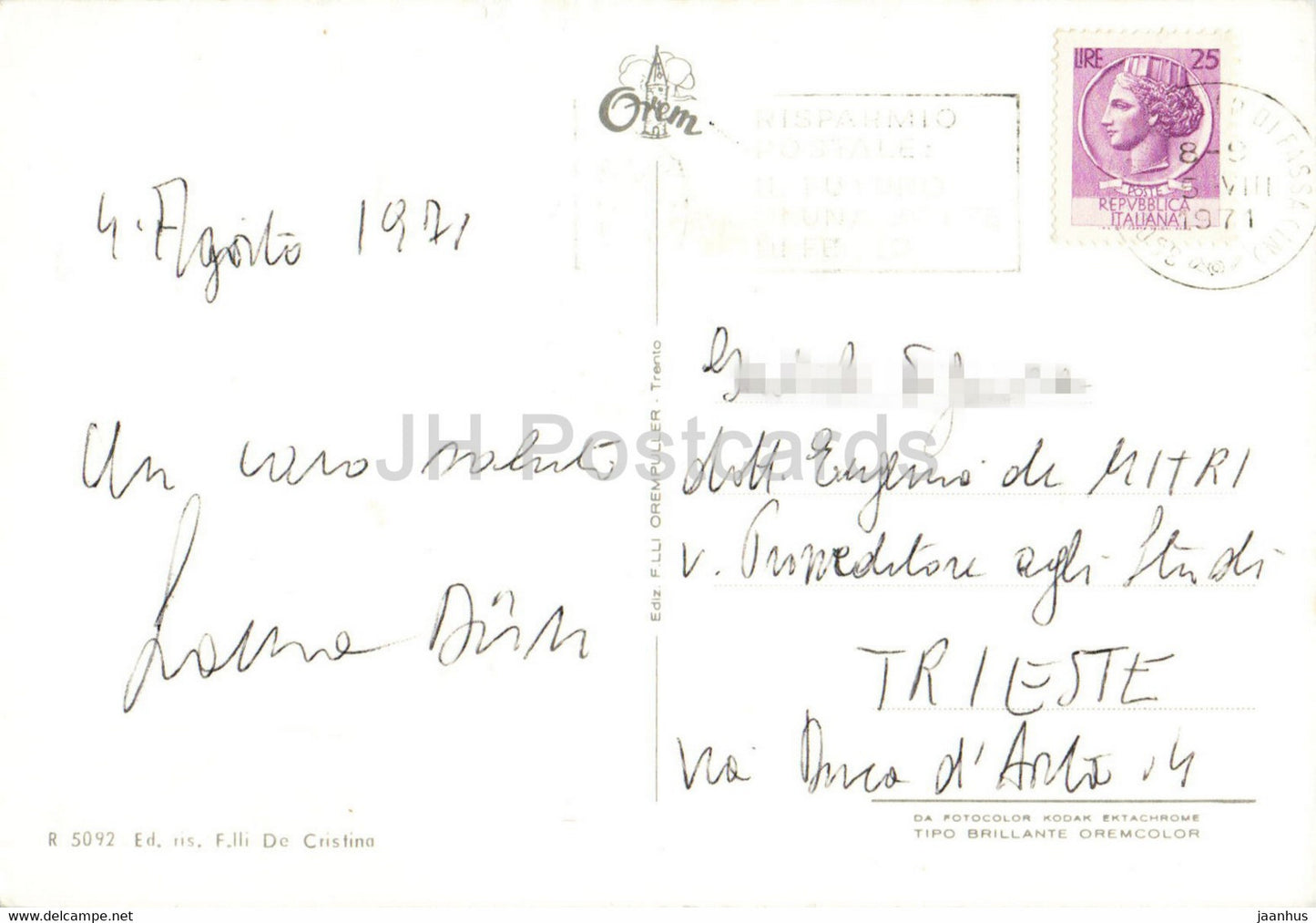 Campitello 1442 m – 1971 – Italien – gebraucht