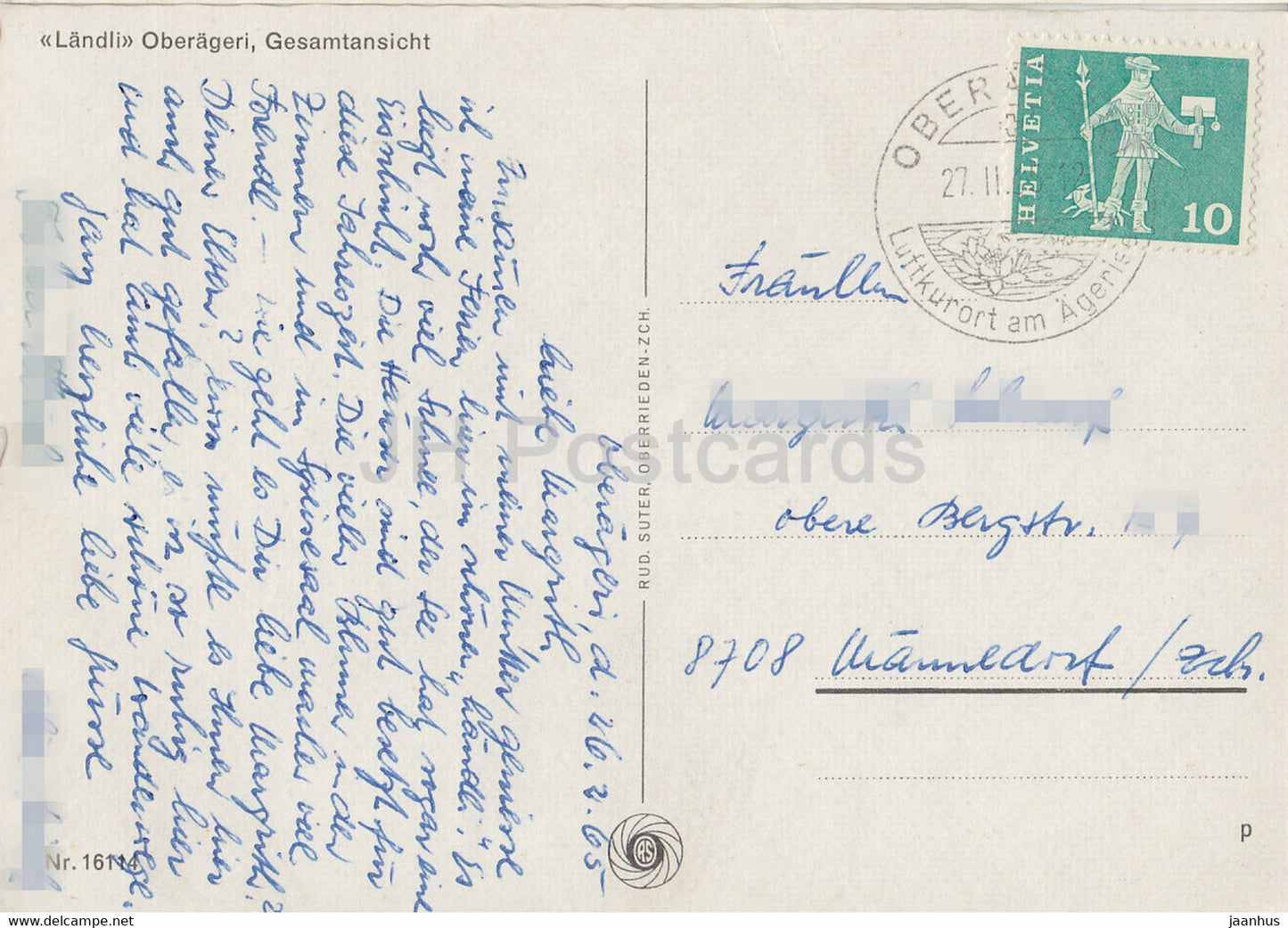 Landli Oberageri - Gesamtansicht - 16114 - 1965 - Suisse - d'occasion