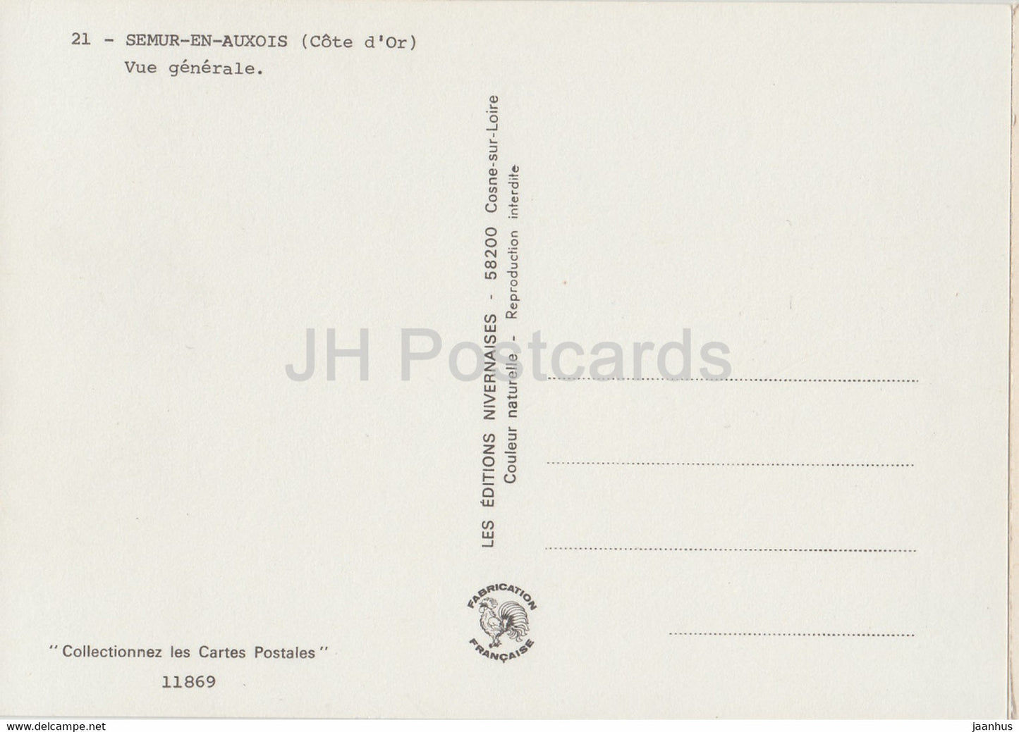 Semur en Auxois - Vue Generale - 21 - France - unused
