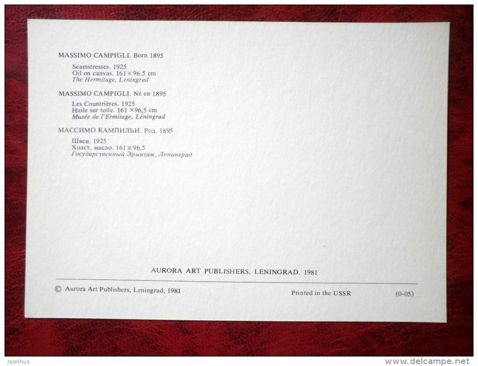 Painting by Massimo Campigli - Seamstresses . 1925 - italian art - unused - JH Postcards