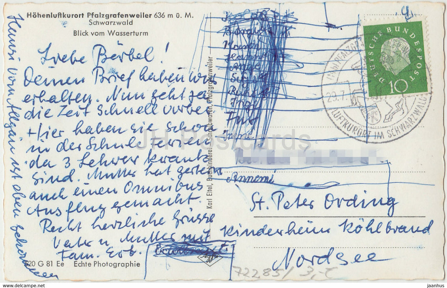 Hohenluftkurort Pfalzgrafenweiler - Schwarzwald - Blick vom Wasserturm - Germany - used