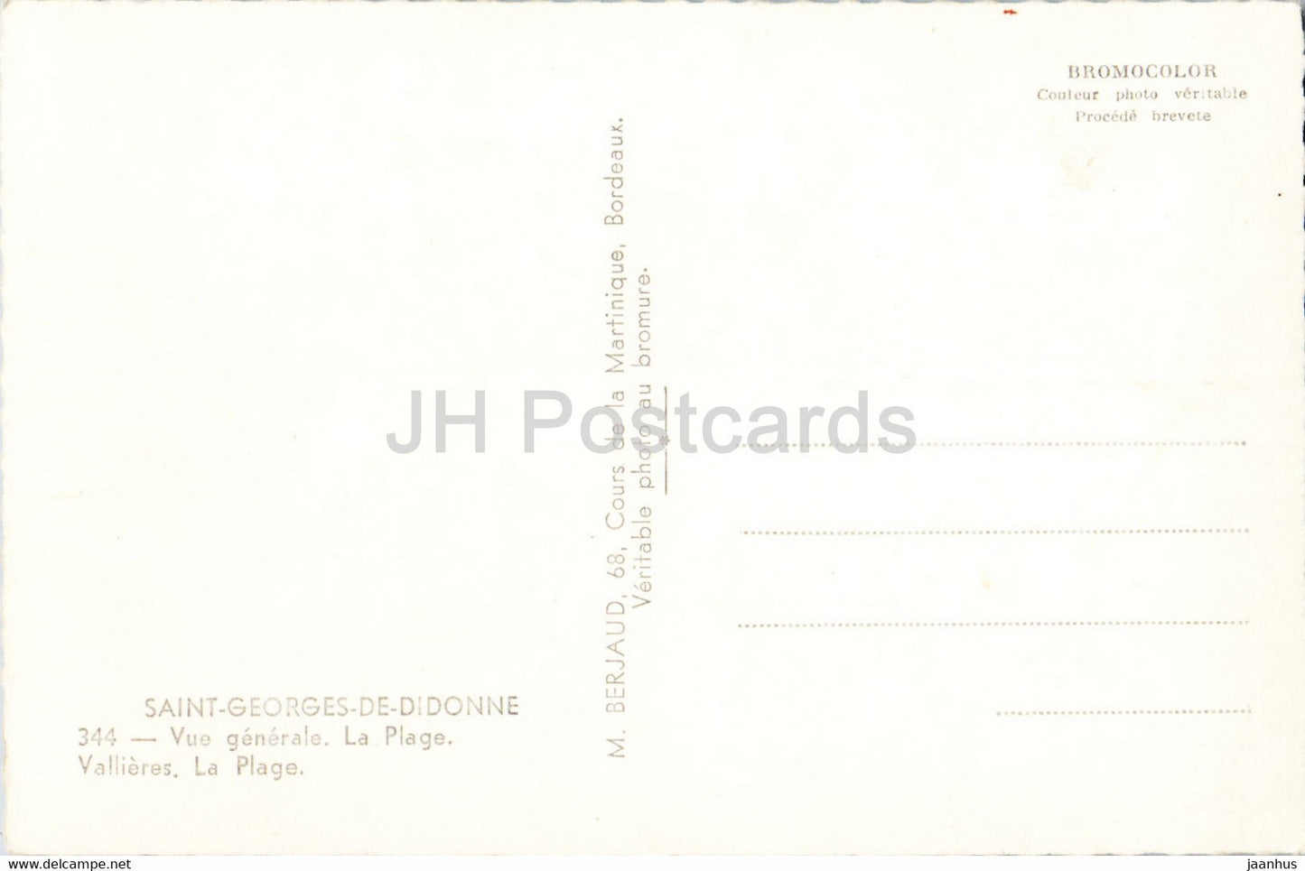Souvenir de Saint Georges de Didonne - Vue Generale - La Plage - Vallieres - beach - 344 - France - unused