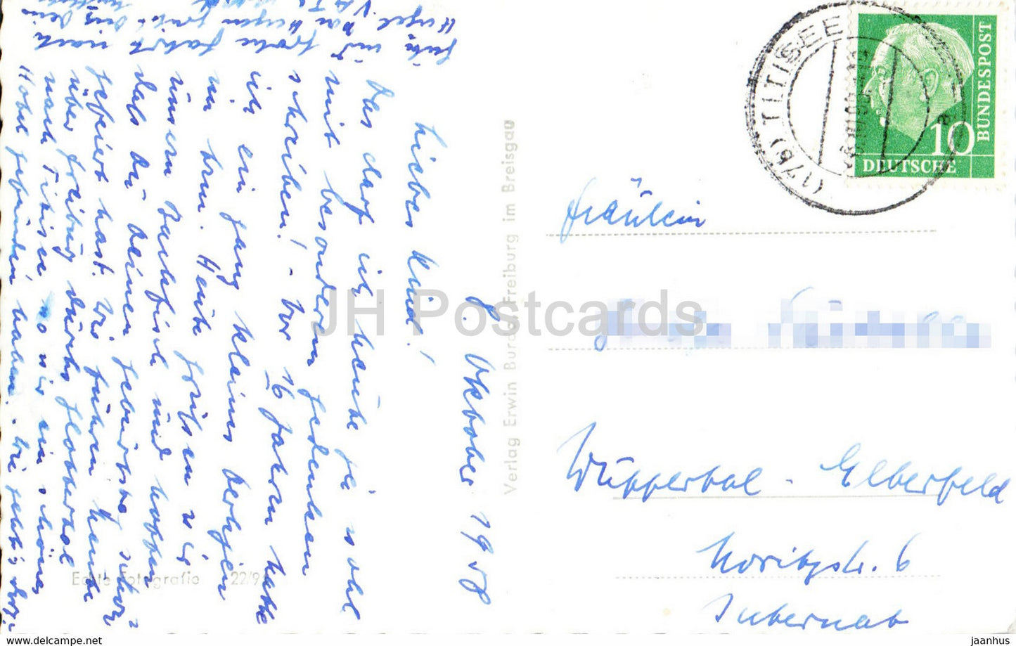 Freiburg i Br - old postcard - 1958 - Germany - used