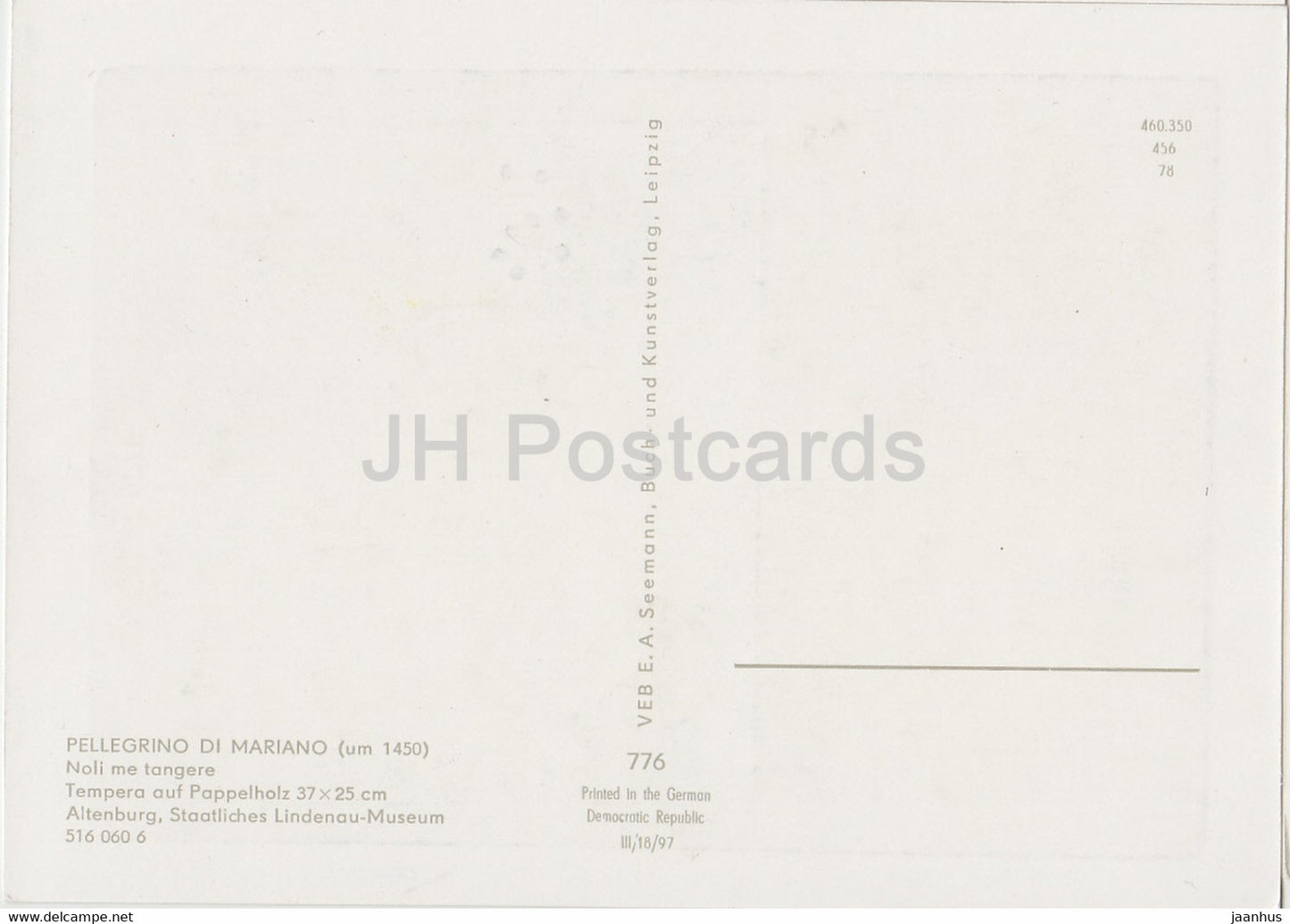 painting by Pellegrino di Mariano - Noli me tangere - Italian art - Germany DDR - unused