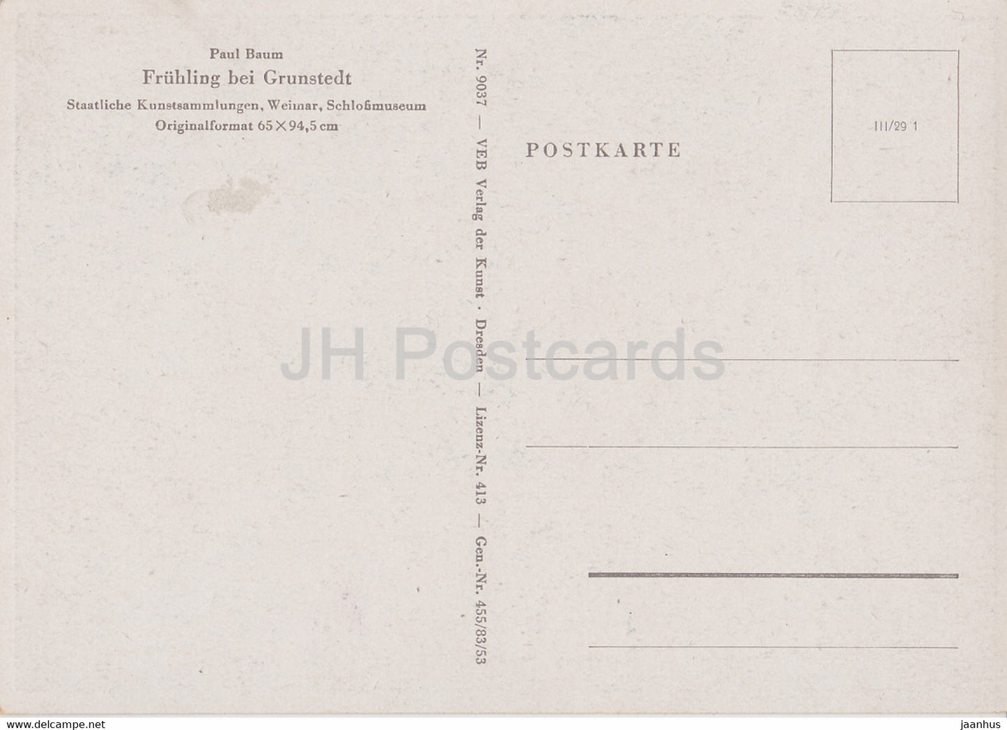 peinture de Paul Baum - Fruhling bei Grunstedt - 9037 - Art allemand - Allemagne - inutilisé