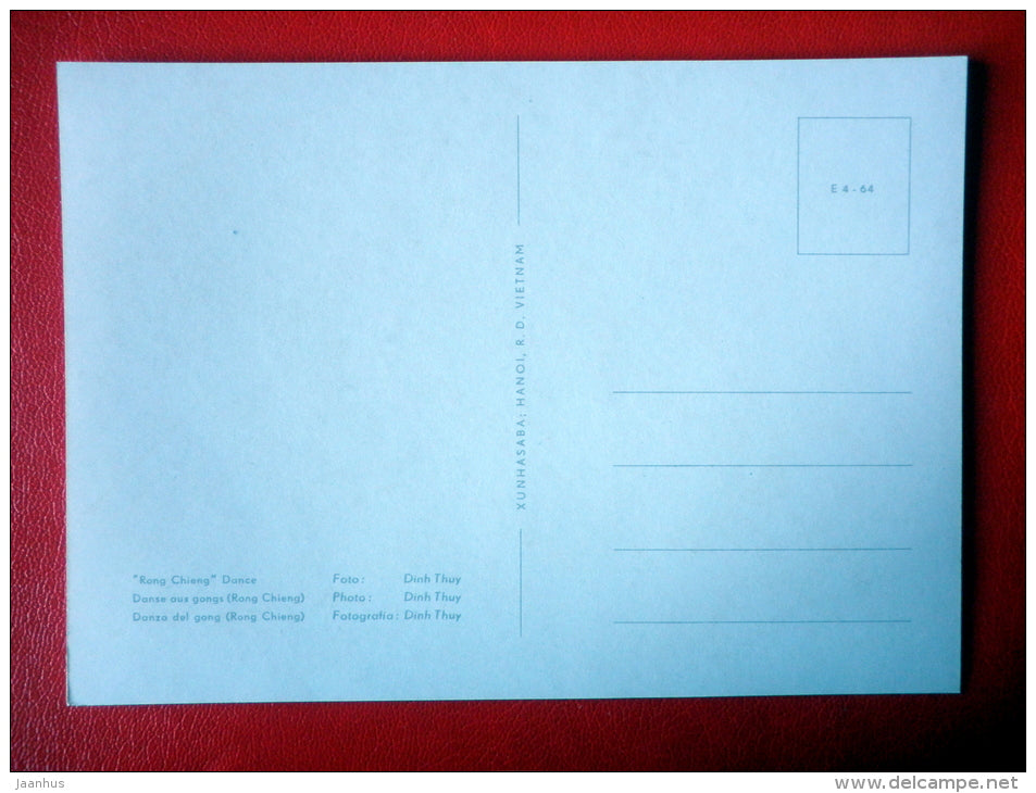 Rong Chieng Dance - Vietnamese Folk Dance - folk costumes - old postcard - Vietnam - unused - JH Postcards