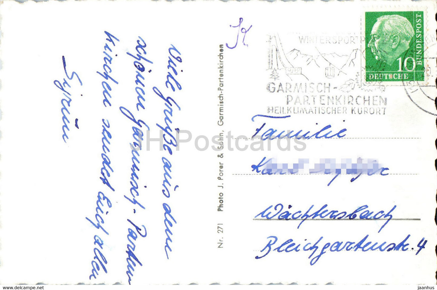 Gruss aus Garmisch Partenkirchen - Skistadion - Tremplin de saut à ski - carte postale ancienne - Allemagne - utilisé