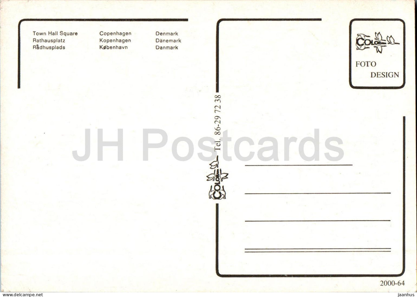 Copenhagen - Kobenhavn - Town Hall Square - Radhusplads - 2000-64 - Denmark - unused