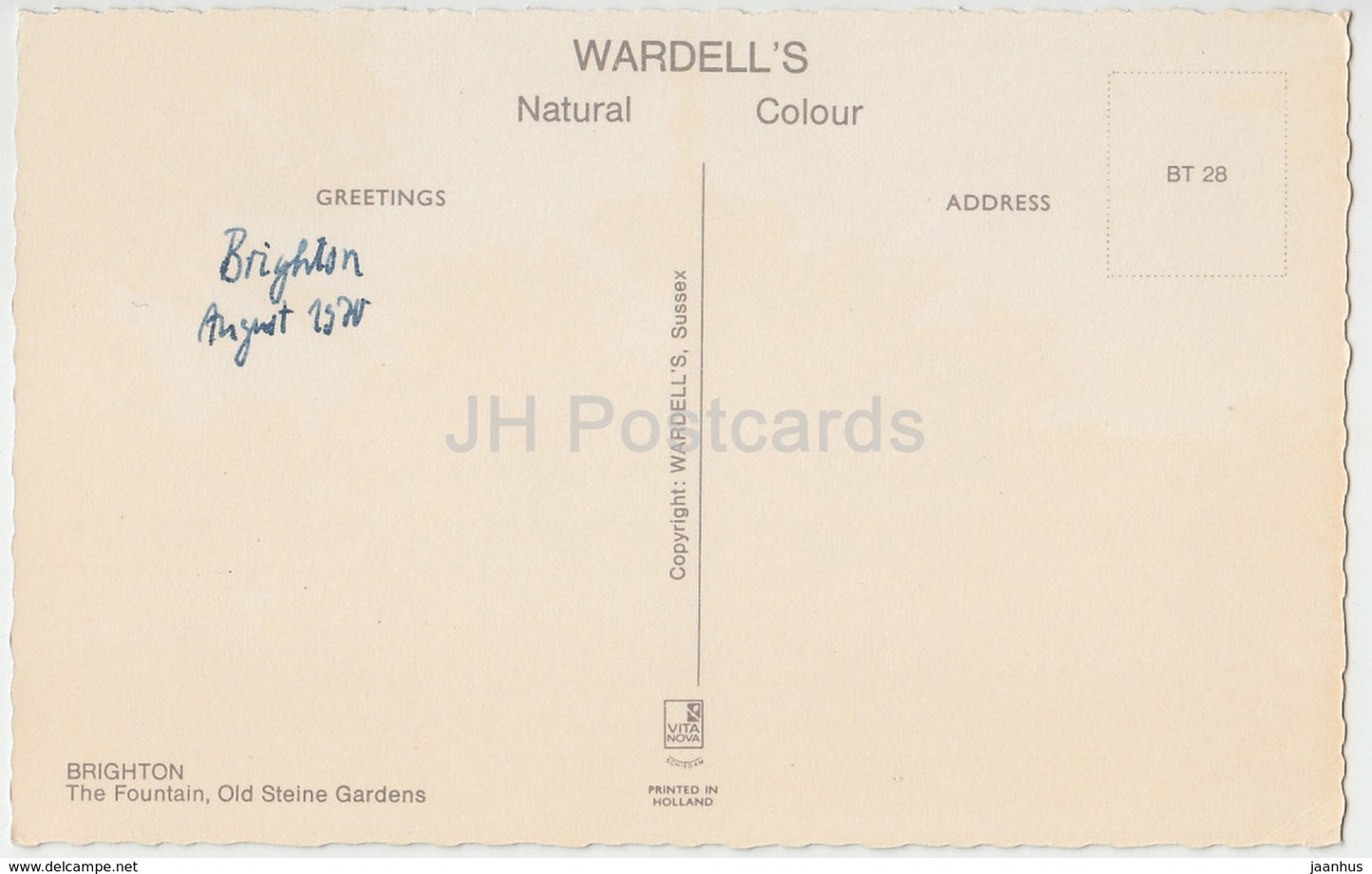 Brighton - The Fountains - Old Steine Gardens - BT 28 - 1970 - United Kingdom - England - used