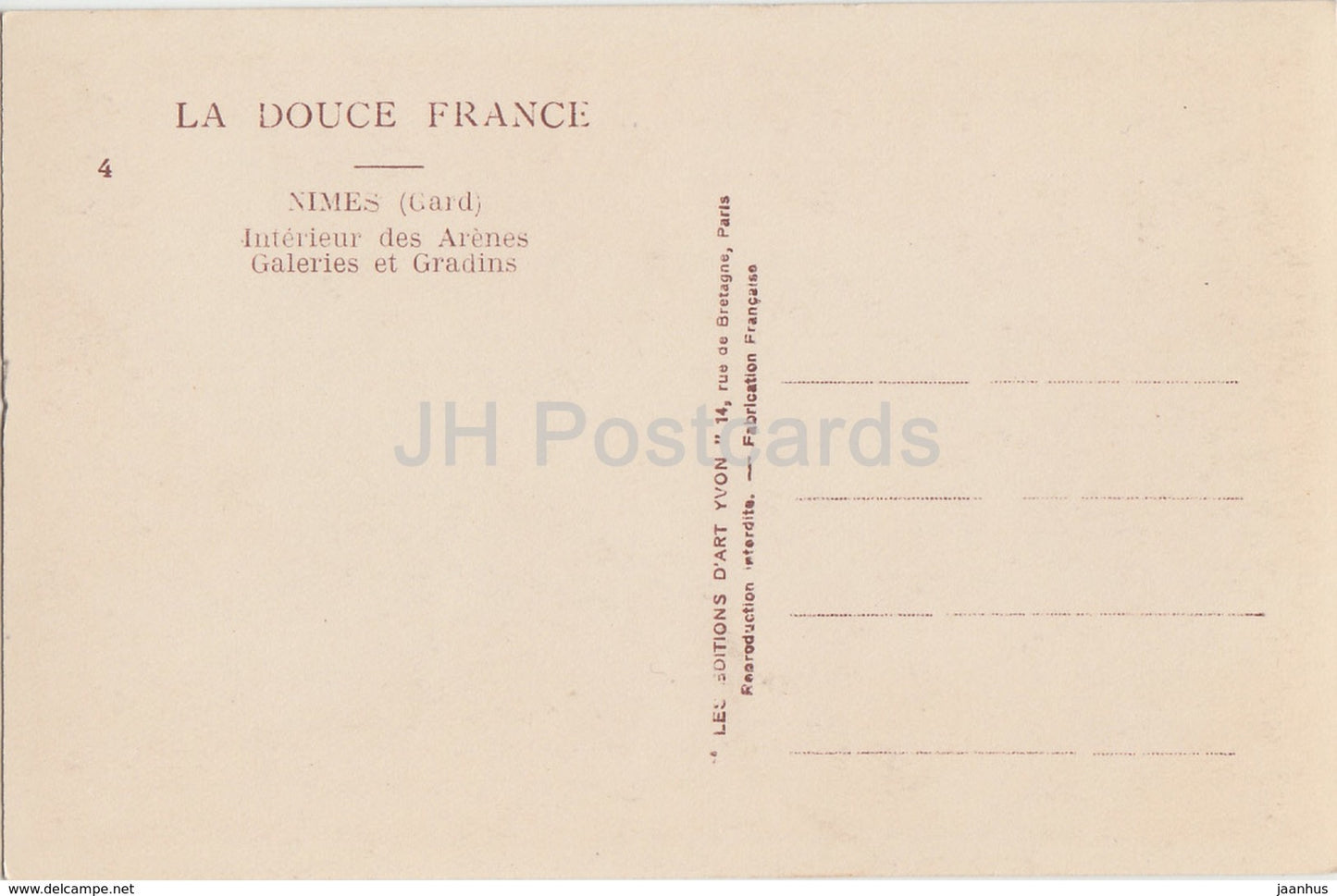 Nimes - Interieur des Arenes - Galeries et Gradins - 4 - old postcard - France - unused